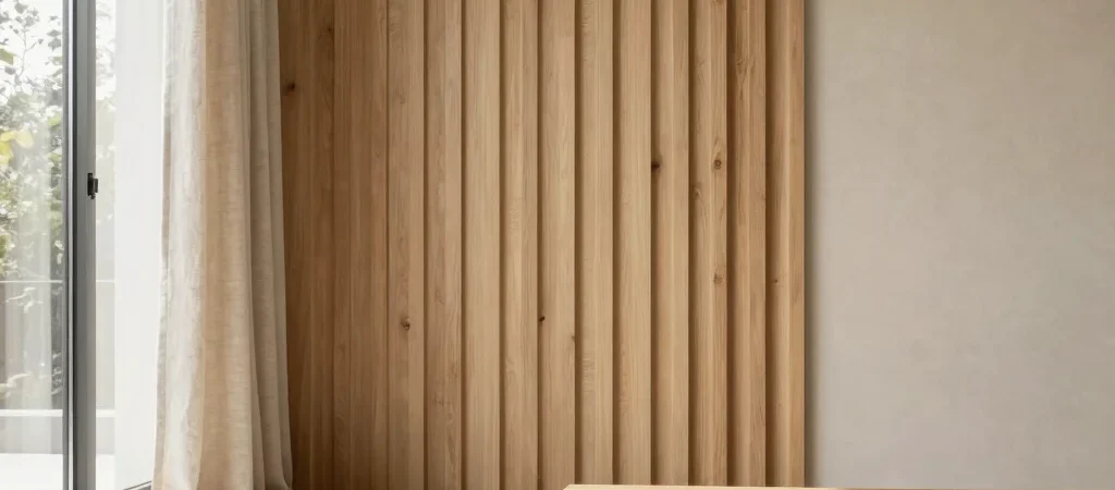 Japandi Spatial Harmony: Balancing Fluted Oak with Lime-Wash Textures