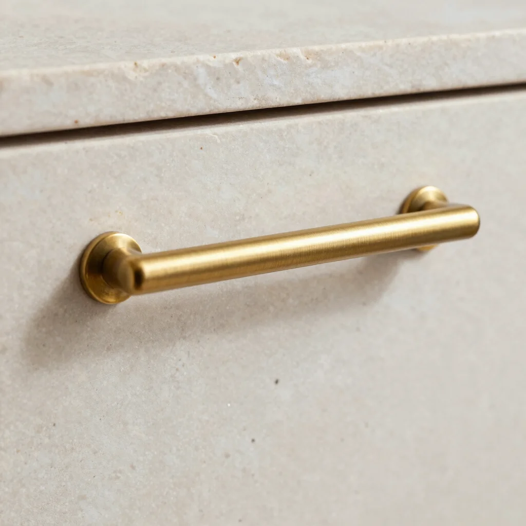 Micro-Ribbed Brushed Brass Pull